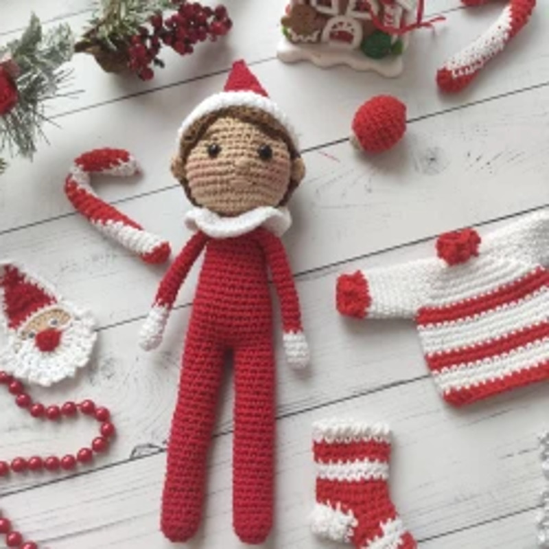 Christmas Elf pattern, crochet christmas elf