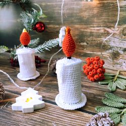 Candle crochet PATTERN PDF, Christmas garland, Christmas decor