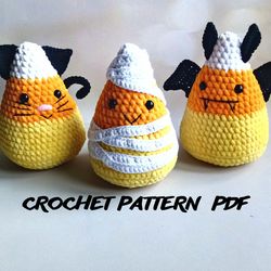 candy corn, halloween decor, Crochet pattern, PDF
