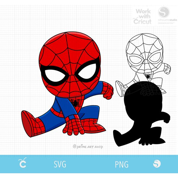 Chibi Classic Spider man Svg, Spiderman, Cartoon Spider boy - Inspire Uplift