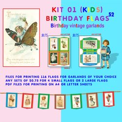 Birthday Retro Bunting Kit 01 (Kids)