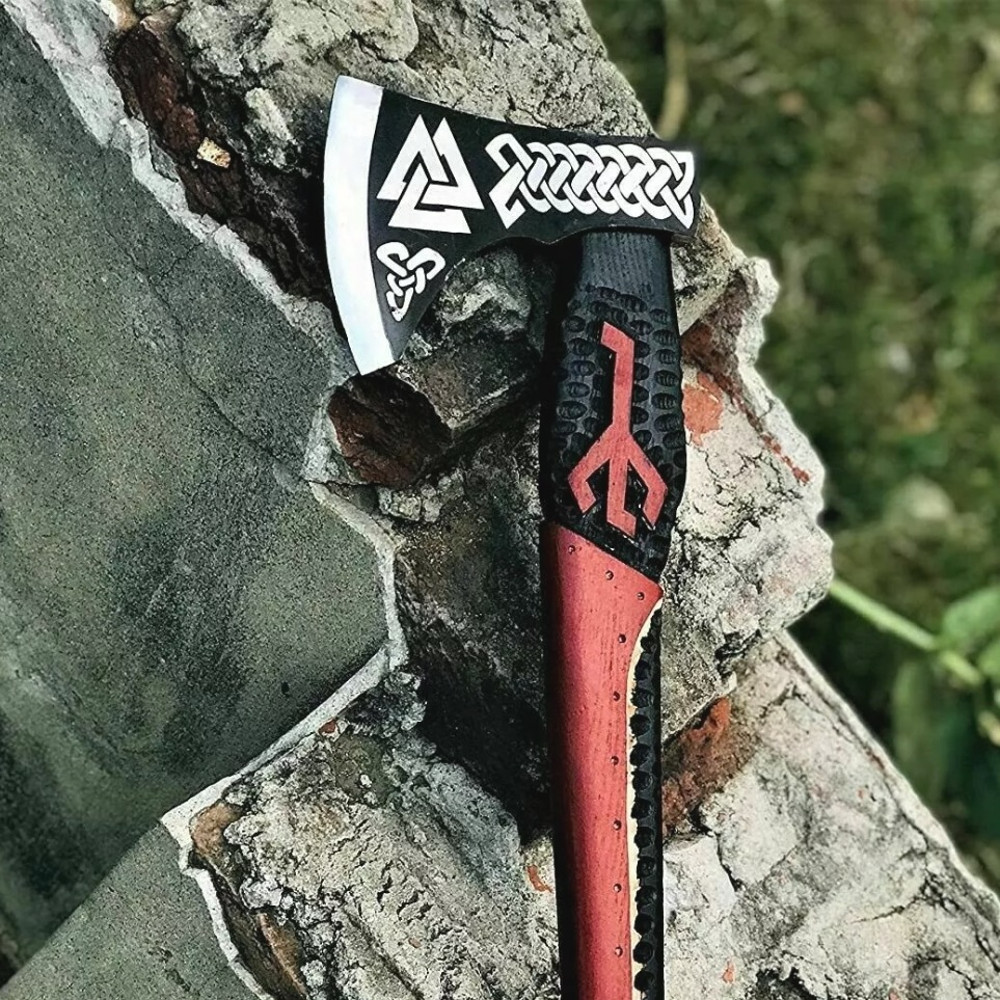 Handmade  Tomahawk Axe Integral Ball Hammer Hunting Axejpeg