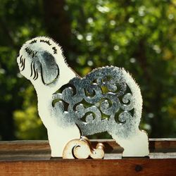 Old English Sheepdog  figurine, statuette made of wood