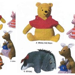 Digital | Vintage Sewing Pattern | Winnie the Pooh and his Friends | ENGLISH PDF TEMPLATE