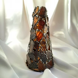 Stained glass vase for eternal flowers/ Brown vase for dry flowers/ Gift for her/ Home decor