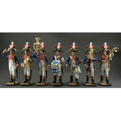 set 7 toy tin soldiers Napoleonic Wars Band of the Grenadier Regiment Hand Painted miniature figurine 54 mm