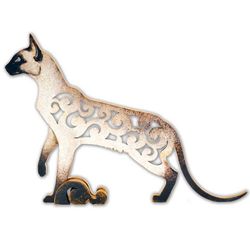 Statuette Siamese Cat Figurine Siamese Cat Is Made Of Mdf undefined Wood
