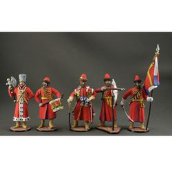set 5 toy tin soldiers Sagittarius. Russia XVI - early XVIII century. Hand Painted miniature figurine 54 mm