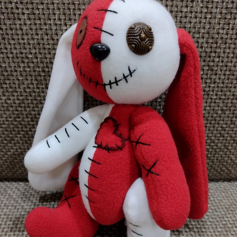 Rabbit stuffed animals toy Creepy toy bunny Voodoo doll Scar | Inspire ...