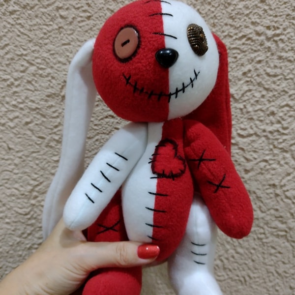 Rabbit stuffed animals toy Creepy toy bunny Voodoo doll Scar | Inspire ...