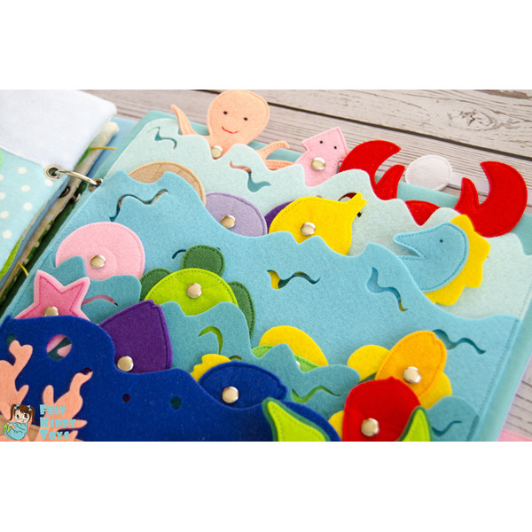 Sea creatures in quiet book