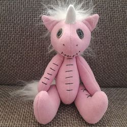 Creepy unicorn Scary toy unicorn Ugly doll unicorn Stuffed toy unicorn