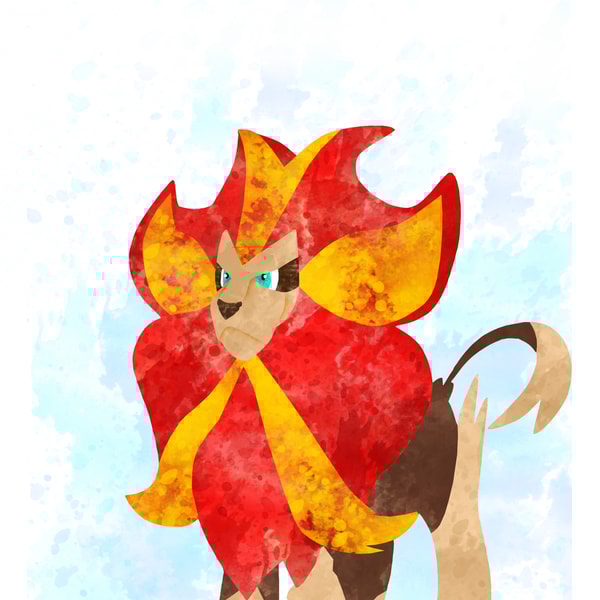 Pokemon Pyroar Set Art Print Digital Files decor nursery roo | Inspire ...