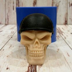 Skull in helmet - silicone mold