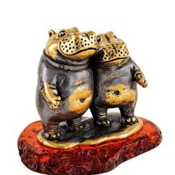 Figurine Hippopotamus Figurine Amber Brass