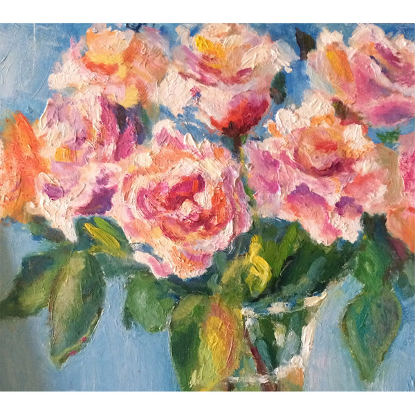 roses textured painting