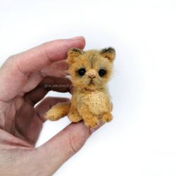 Miniature cat decoration kitty lovers kitten ornament souvenir Custom crochet amigurumi memorial Personalized cat ooak M