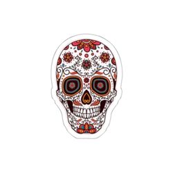 Cool Vinyl Decal 5x5 inch Scull in flower ornament