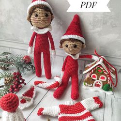 christmas elf, elf toddler, crochet elves, buddy elf, christmas doll 9 inch (20cm)