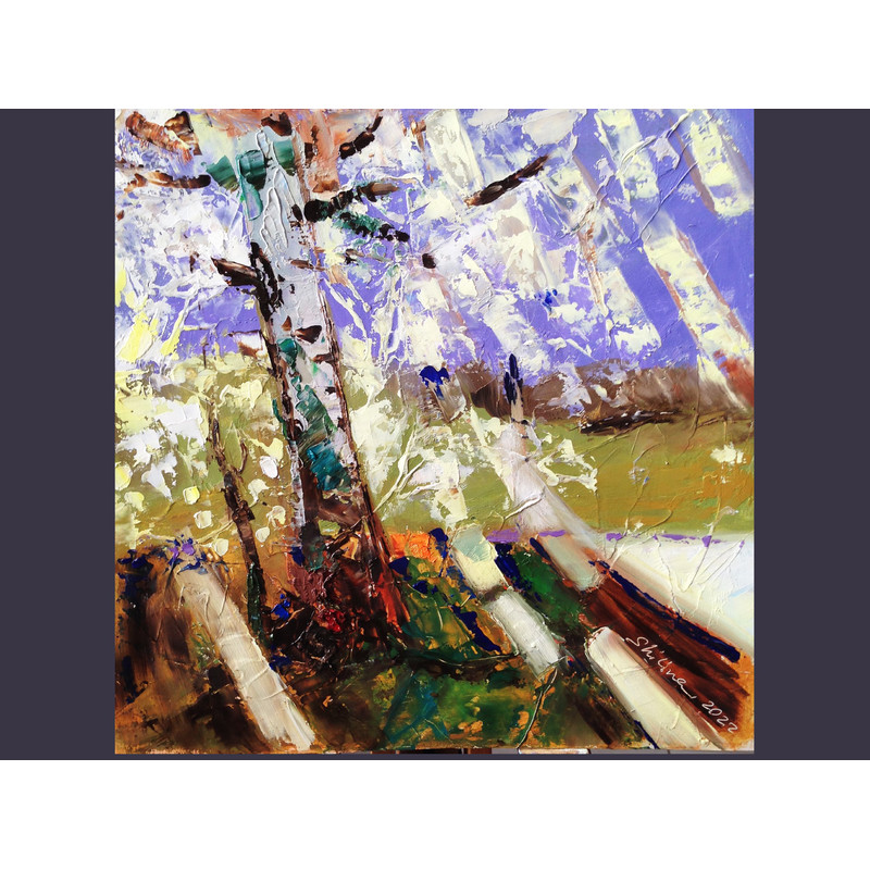 birch tree aspen tree maple tree painting forest original art -15.jpg