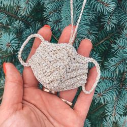 mini mask ornament Christmas tree decorations crochet pattern PDF and video tutorial