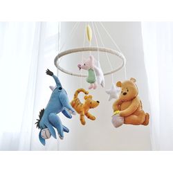 Classic Winnie the Pooh baby mobile for crib Woodland baby mobile nursery Disney baby mobile Classic Pooh baby mobile