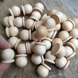 Wooden round mini handle or leg 12x13mm for chests of drawers, boxes, caskets.