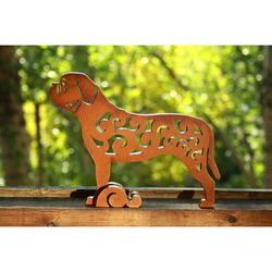 Statuette Dogue de Bordeaux, french mastiff figurine, statue made of wood (MDF), statuette hand-painted