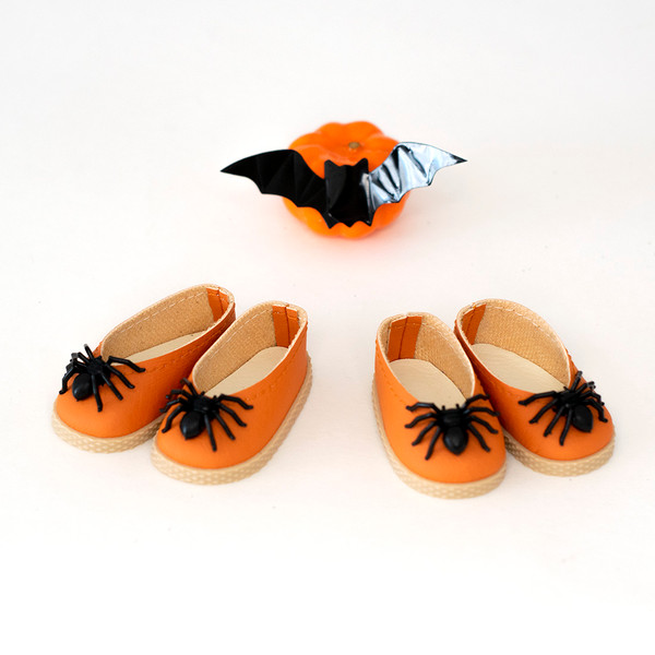 2 inch doll orange shoes