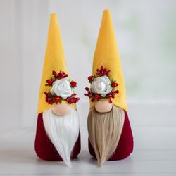 Scandinavian gnome, mini gnome tiered tray, birthday gnome plush, fall gnome plush,  autumn gnome