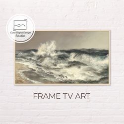 samsung frame tv art | 4k vintage seascape art for frame tv | oil paintings | instant download