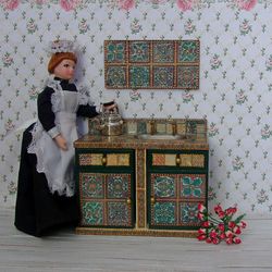 Sink for doll kitchen. Dollhouse miniature.1:12 scale.