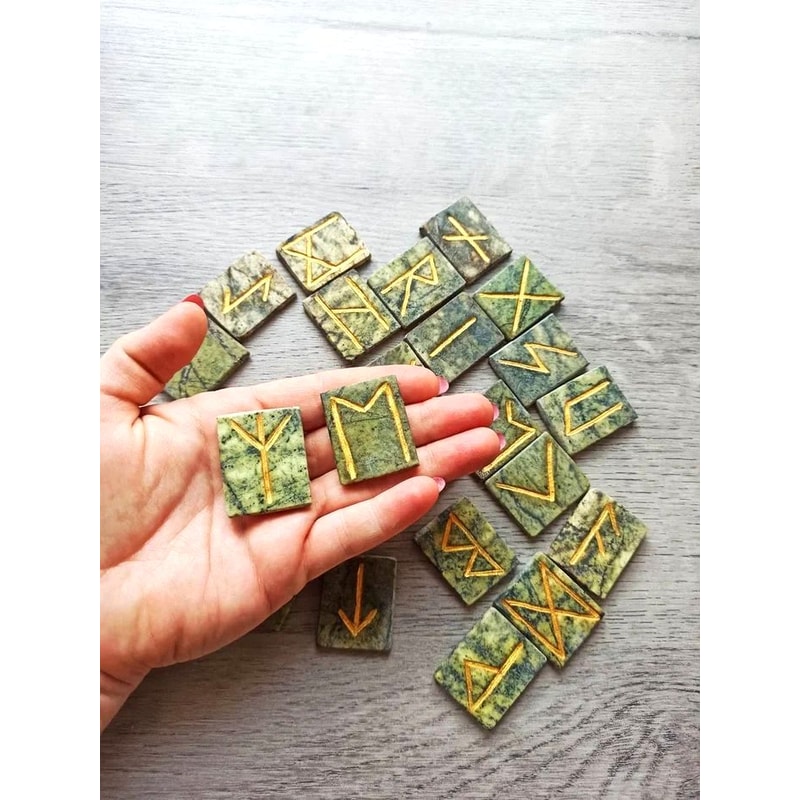 Hand carved Runes Divination 25 Rune Symbols Nordic magic | Inspire Uplift