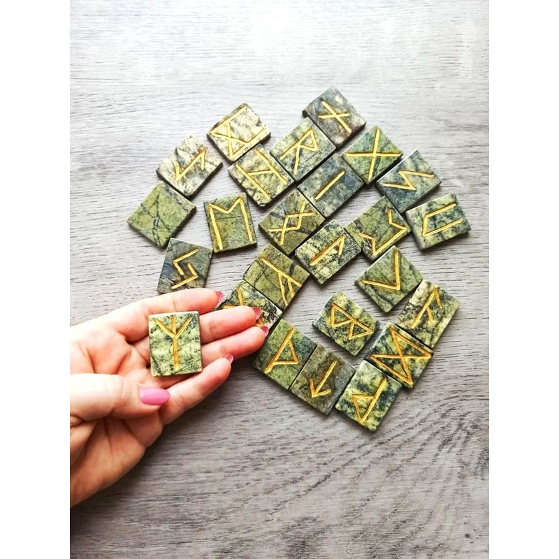 Hand carved Runes Divination 25 Rune Symbols Nordic magic | Inspire Uplift