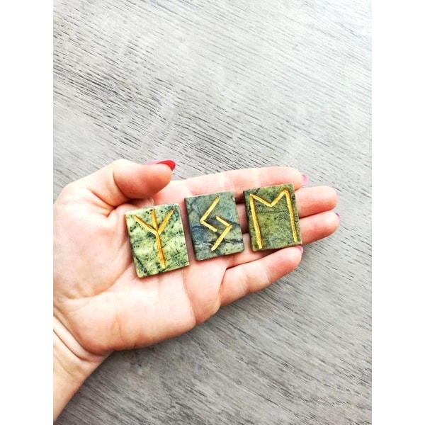 Hand carved Runes Divination 25 Rune Symbols Nordic magic | Inspire Uplift