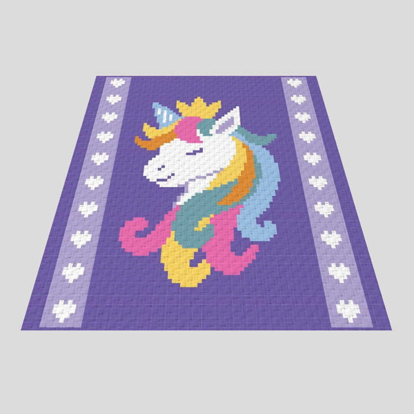 crochet-C2C-unicorn-hearts-boarder-blanket-2