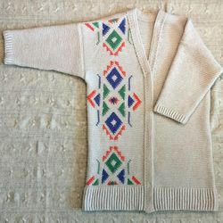 cardigan ethno handmade chunky knit