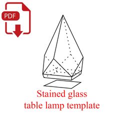 Digital drawing for printing  Stained glass  tabletop lamp