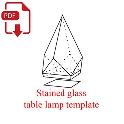 digital drawing for printing  stained glass  tabletop lamp