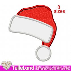 Christmas personalized Santa hat New Year Santa Claus Winter birthday Snowman Design applique for Machine Embroidery