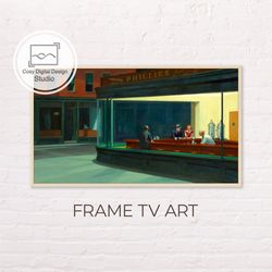 Samsung Frame TV Art | 4k Edward Hopper Vintage Portrait Art for The Frame TV | Oil paintings | Instant Download