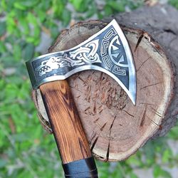 Handmade Carbon Steel Hatchet Tomahawk Hunting Viking Axe