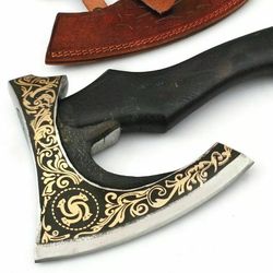 Handmade Carbon Steel Hatchet Tomahawk Hunting Viking Axe