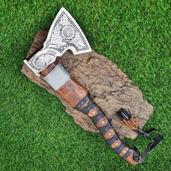 hand forged carbon steel hatchet tomahawk hunting viking axe