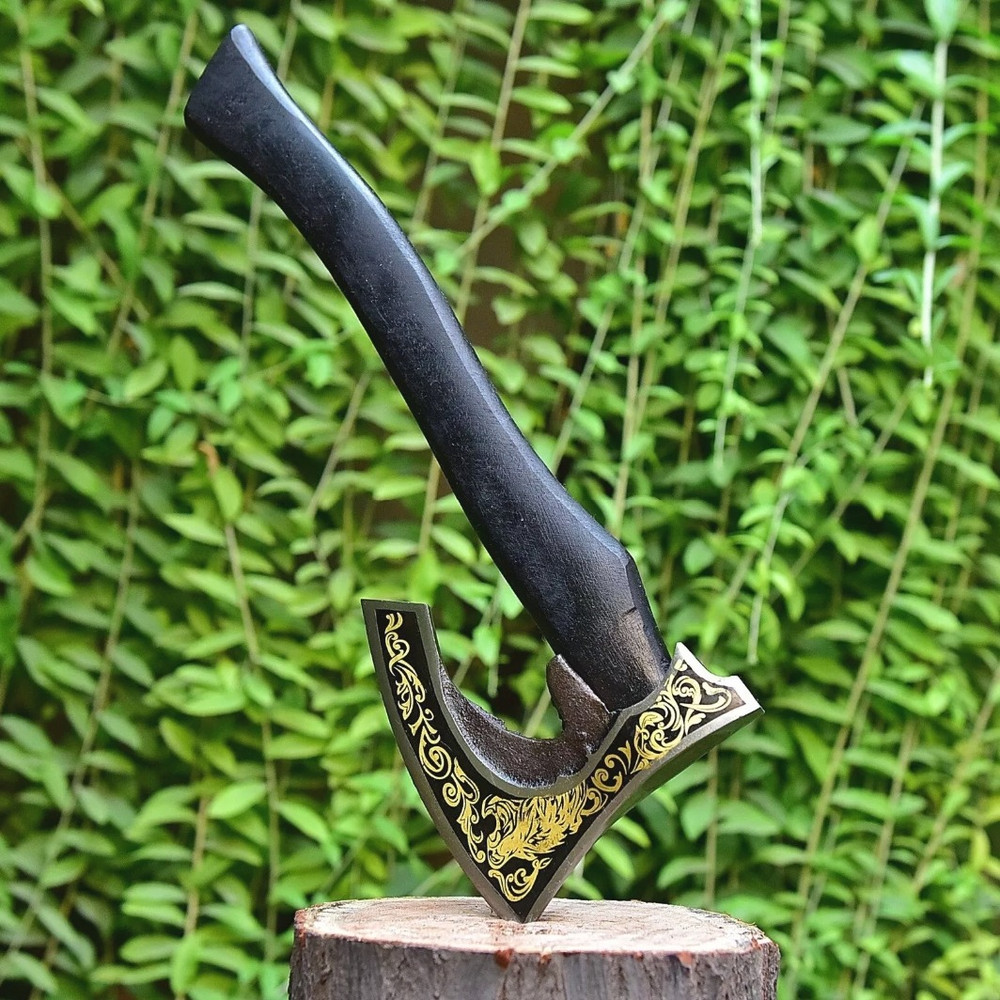Hand Forged Carbon Steel Hatchet Tomahawk Hunting Viking Axes.jpeg
