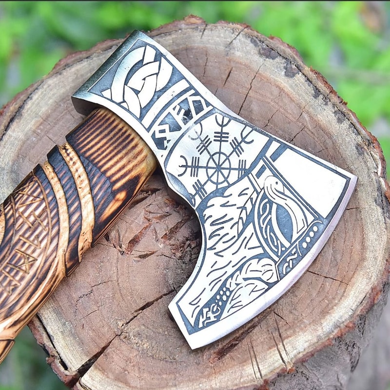 HandForgedCarbonSteelHatchetTomahawkaxejpeg