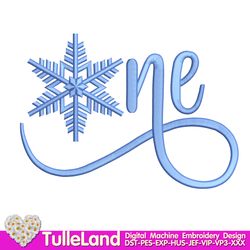 Snowflakes number one 1st Birthday First winter frozen 1st Christmas  Design applique for Machine Embroidery