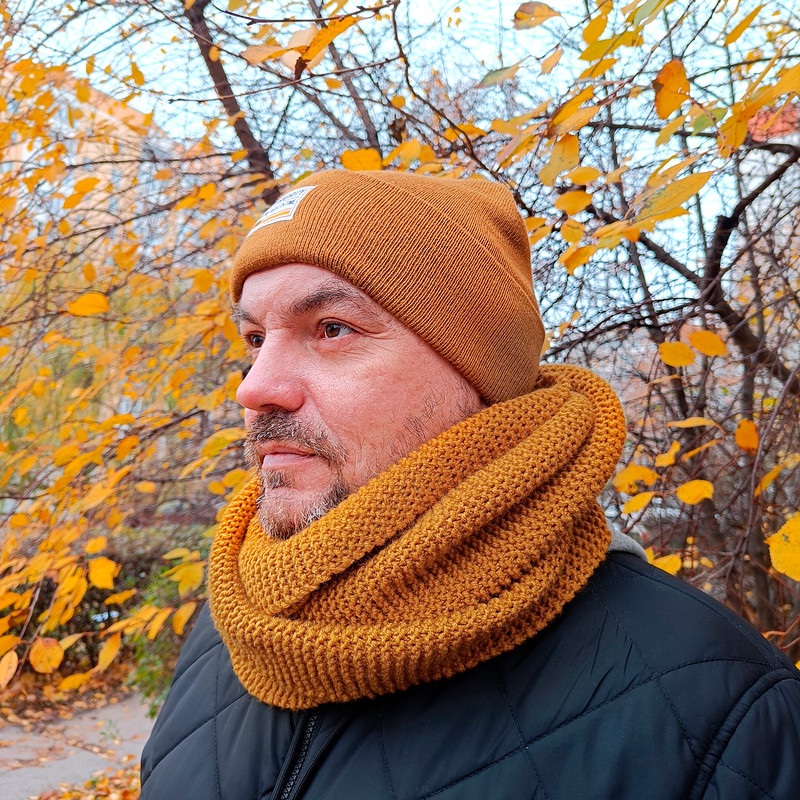 Handknit mens infinity warm wool scarf men neckwarmer Unisex scarf Knit neckwarmer Handknit Snood