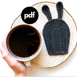 Funny Bunny Easter coasters crochet pattern pdf