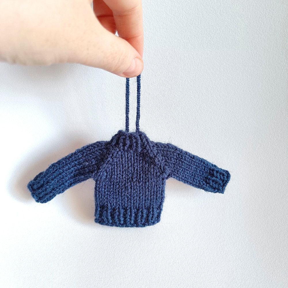 Tiny Christmas Sweater knitting pattern Christmas tree decoration